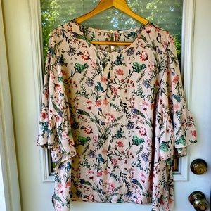 2X Pink floral Violet + Claire top